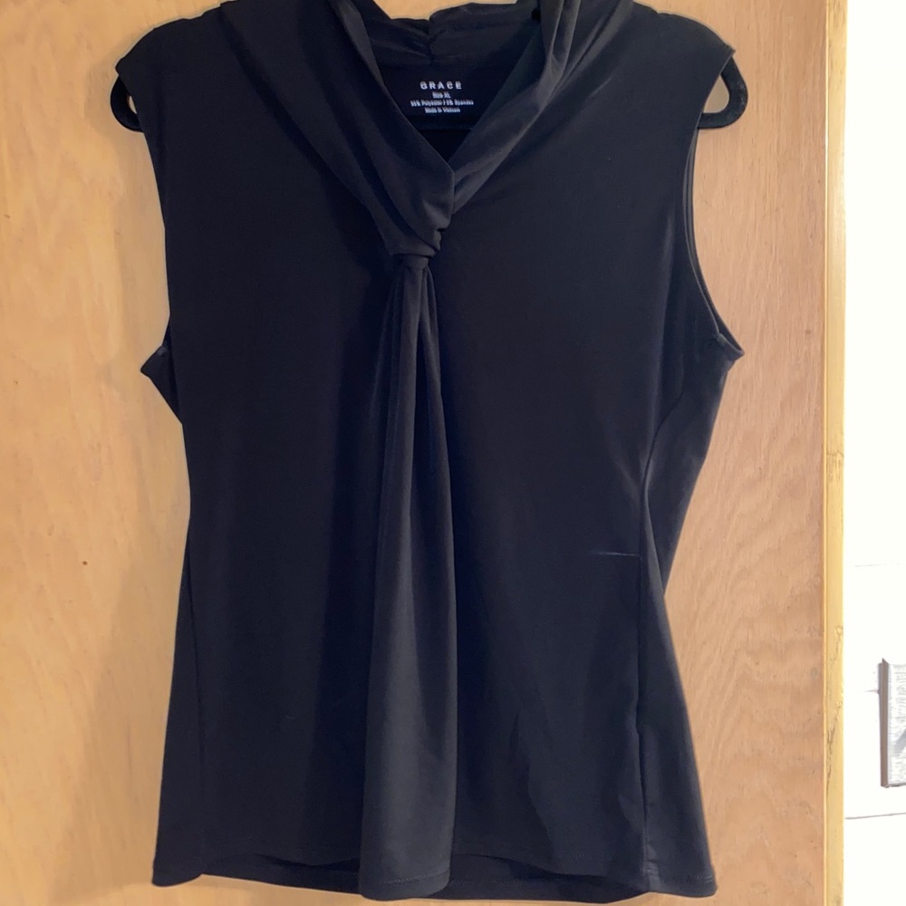 Grace black tie blouse